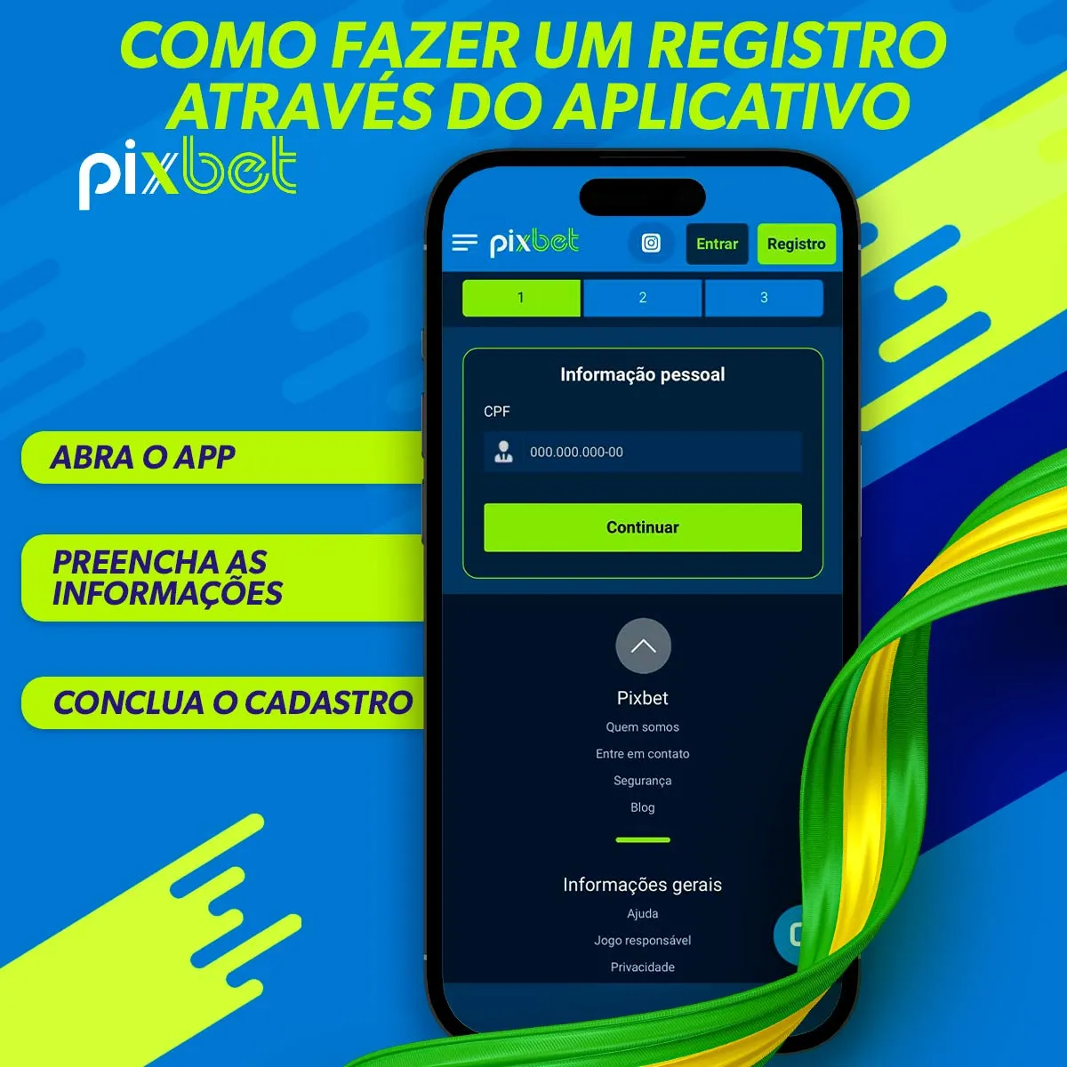 Como se registrar via aplicativo Pixbet?