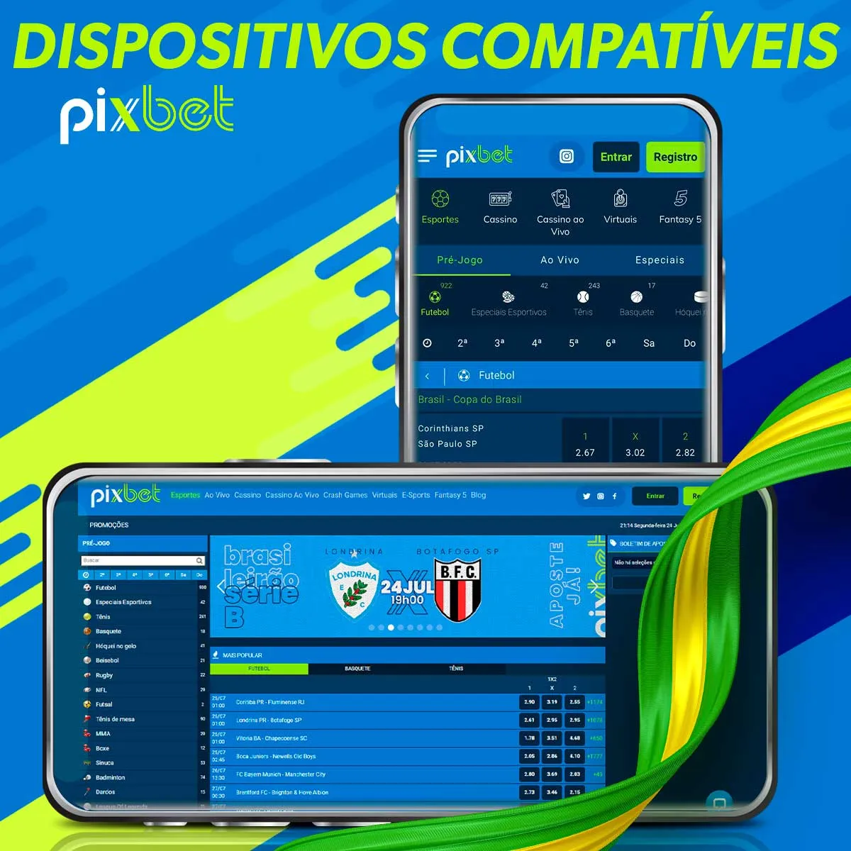 Dispositivos Android compatíveis com o aplicativo Pixbet